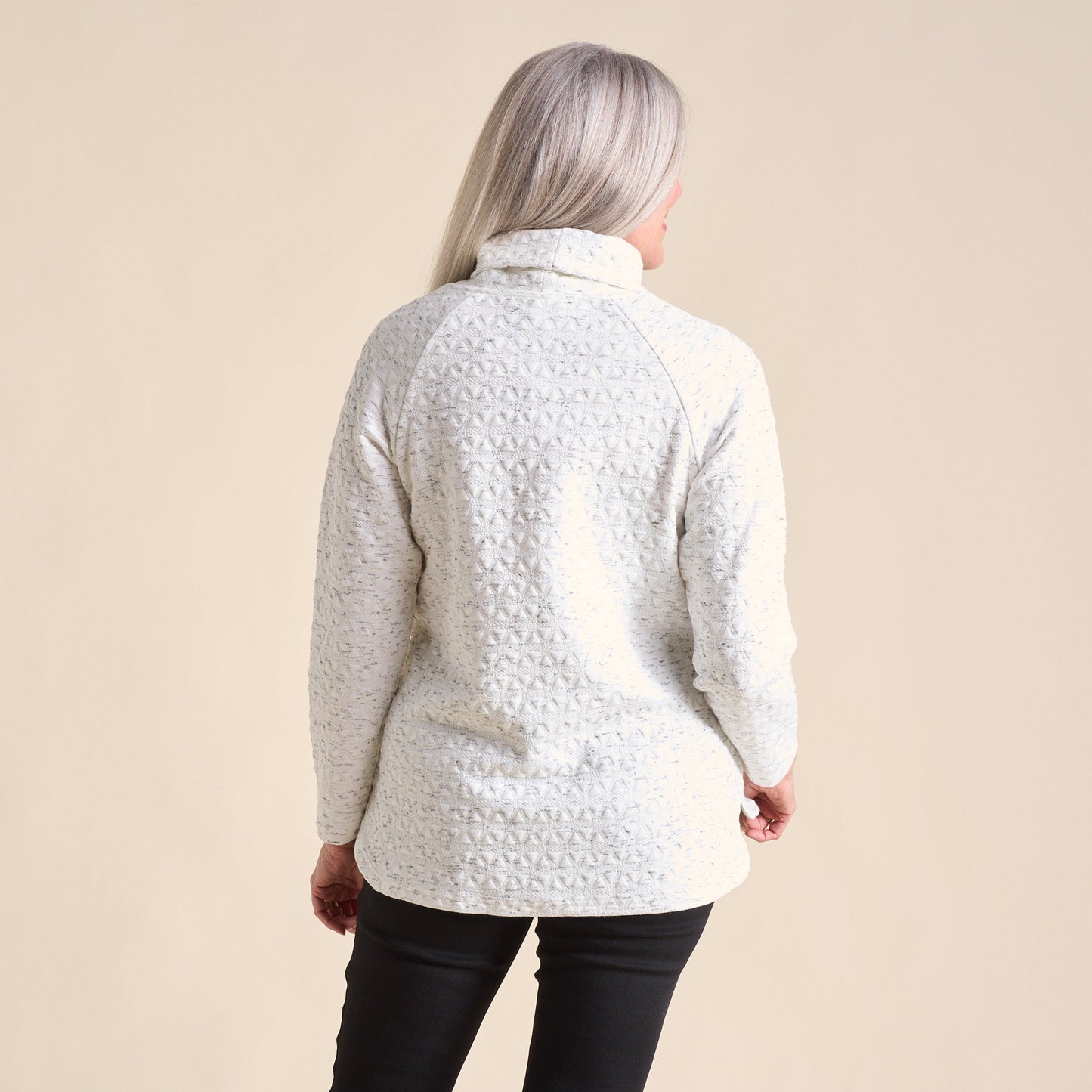 Christopher & Banks Relaxed Restyled Knit Jacquard Cowl Neck Top