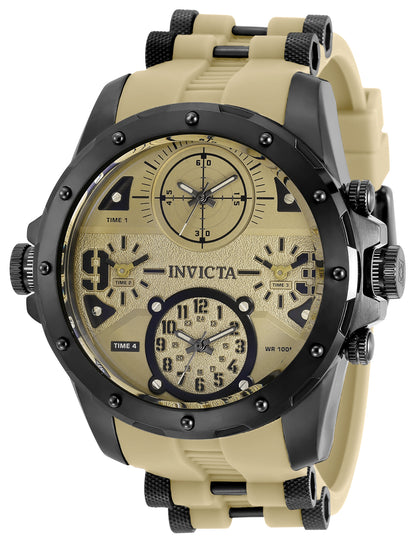 Invicta Men's 50mm Coalition Forces Quartz Multi-Time Silicone Strap Watch