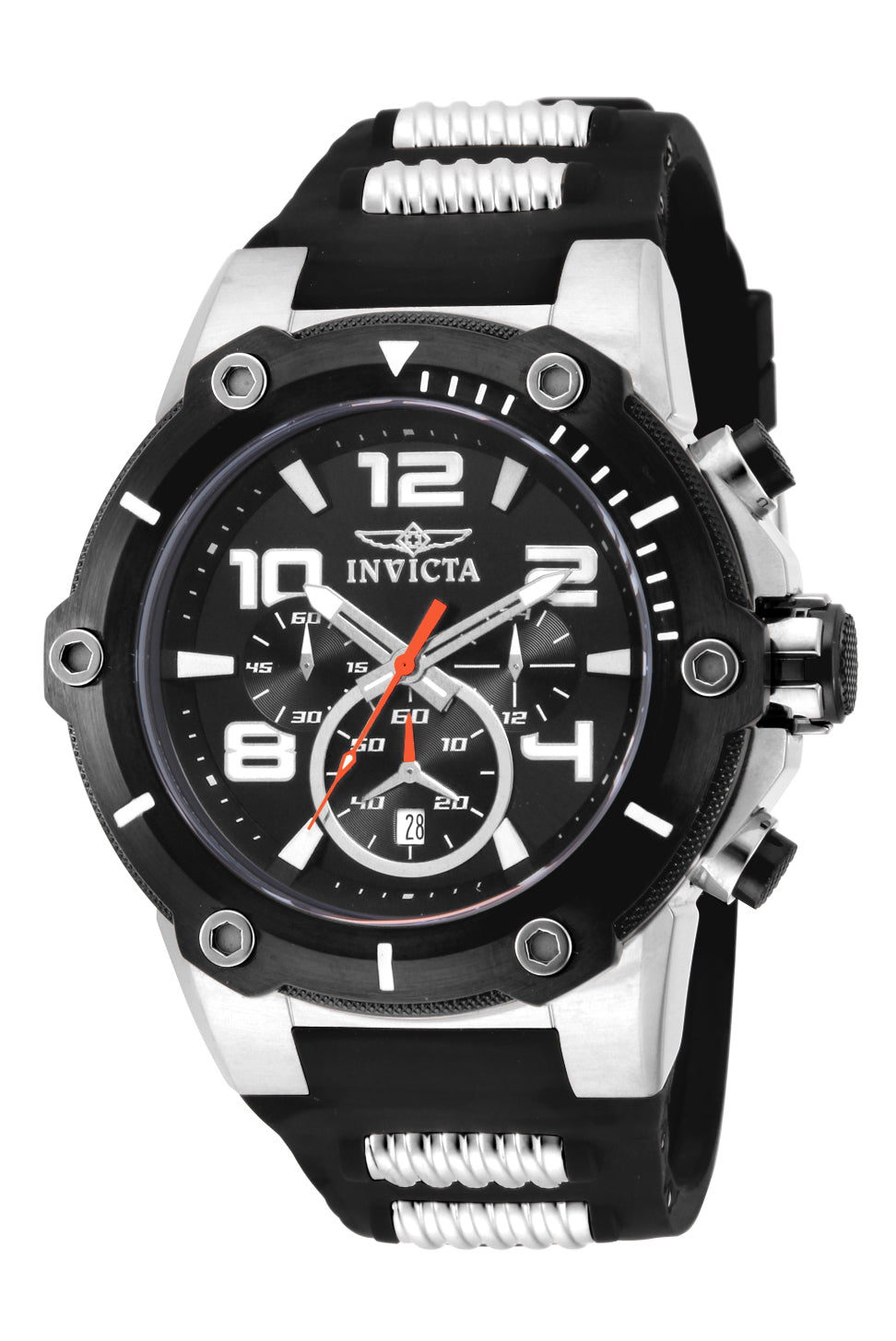 Invicta Men's 51mm Speedway Quartz Chronograph Black Silicone Strap Watch