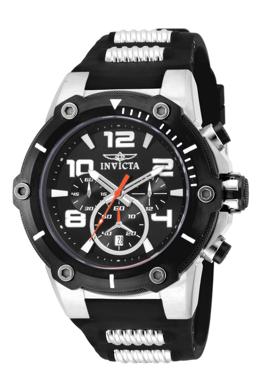 Invicta Men's 51mm Speedway Quartz Chronograph Black Silicone Strap Watch