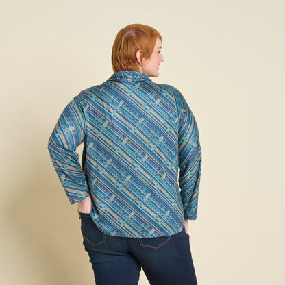 Christopher & Banks Relaxed Restyled Plaid Print Cowl Neck Tunic