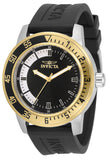 Invicta Men's 45mm Specialty Quartz Two-Tone Bezel Black Silicone Strap Watch