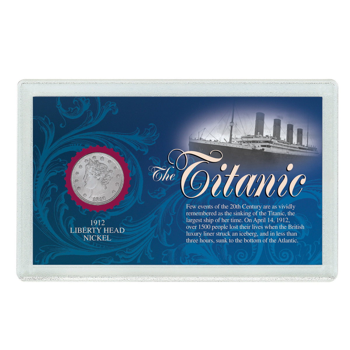 1912 Titanic Liberty Head Nickel w/ Display Case
