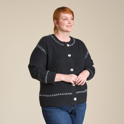 Christopher & Banks Whipstitch Button Front Cardigan