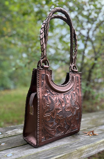 ALLE Handbags Baaly Hand Tooled Leather Hobo Bag