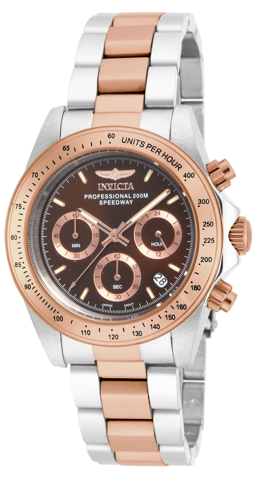Invicta Men's 39mm Speedway Quartz Chronograph Two-Tone Rose & Silver Bracelet Watch