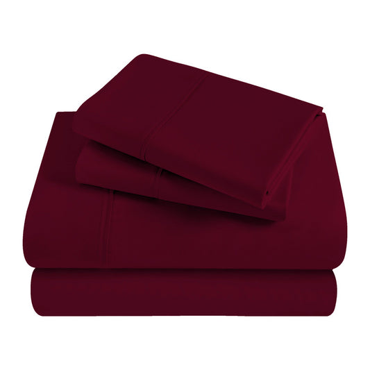 Superior Solid 300 Thread Count Egyptian Cotton Sateen 4-Piece Sheet Set