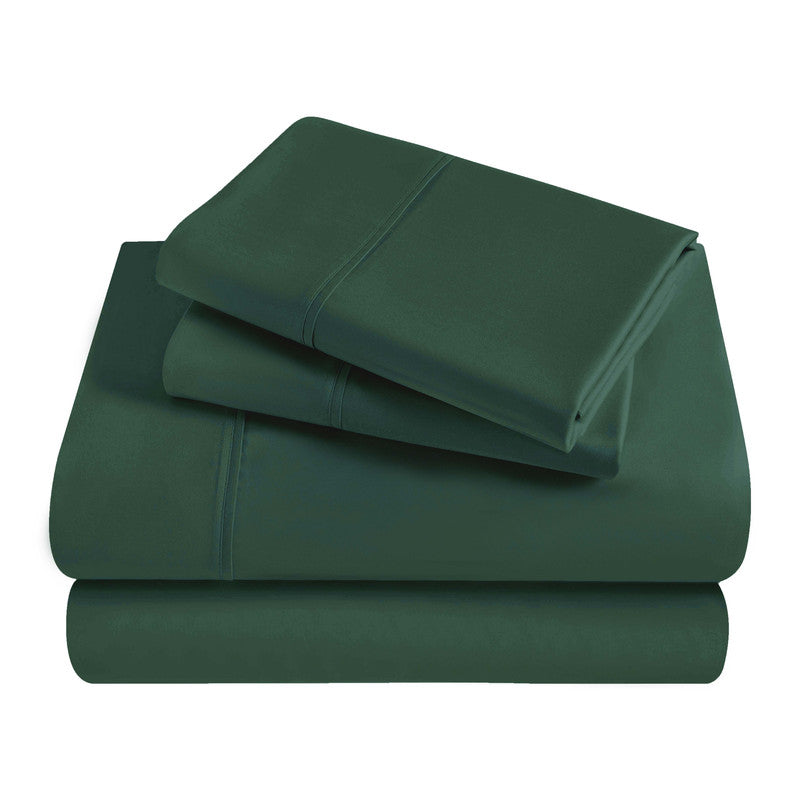 Superior Solid 300 Thread Count Egyptian Cotton Sateen 4-Piece Sheet Set