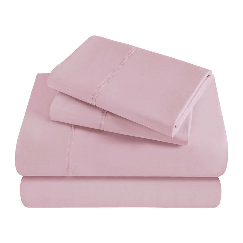 Superior Solid 300 Thread Count Egyptian Cotton Sateen 4-Piece Sheet Set