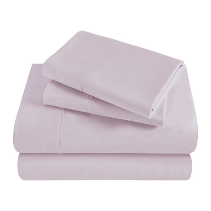 Superior Solid 300 Thread Count Egyptian Cotton Sateen 4-Piece Sheet Set