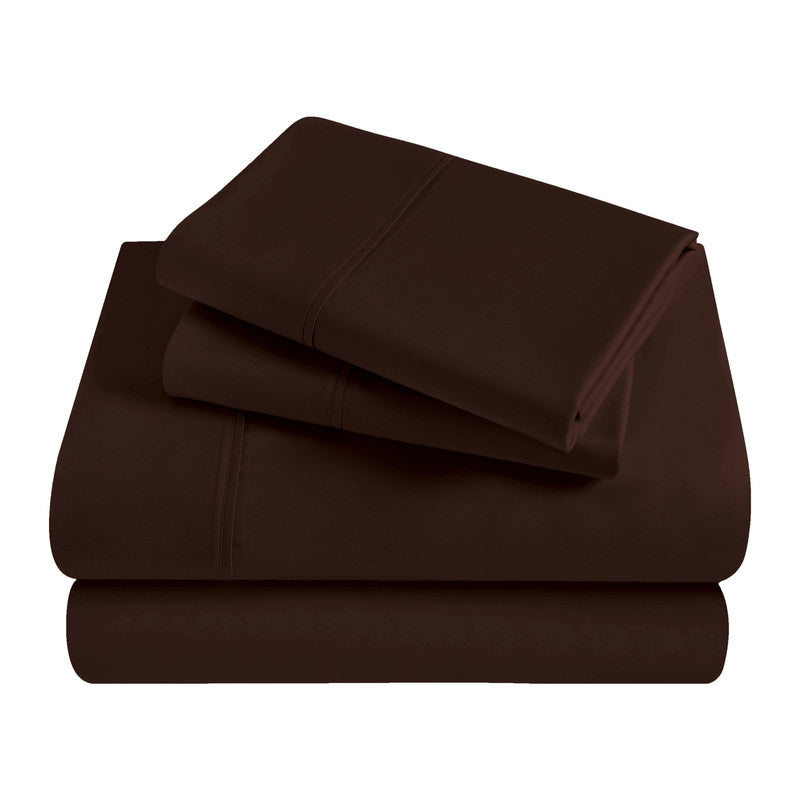 Superior Solid 300 Thread Count Egyptian Cotton Sateen Sheet Set 4-Piece