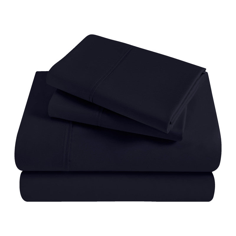 Superior Solid 300 Thread Count Egyptian Cotton Sateen 4-Piece Sheet Set