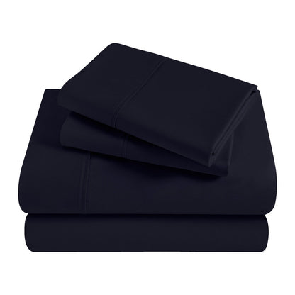 Superior Solid 300 Thread Count Egyptian Cotton Sateen 4-Piece Sheet Set