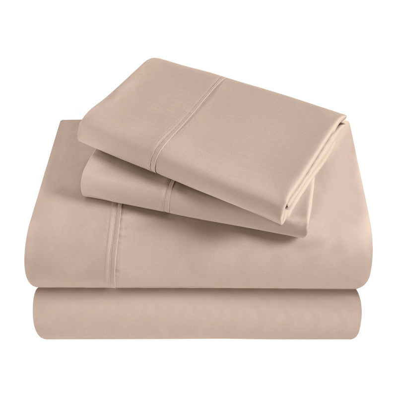 Superior Solid 300 Thread Count Egyptian Cotton Sateen Sheet Set 4-Piece