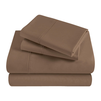 Superior Solid 300 Thread Count Egyptian Cotton Sateen Sheet Set 4-Piece