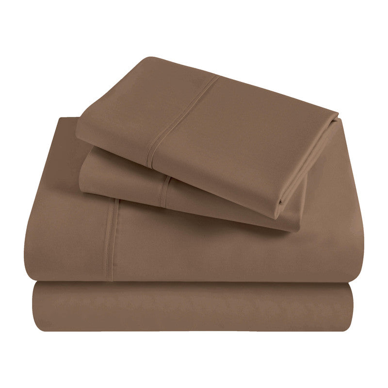 Superior Solid 300 Thread Count Egyptian Cotton Sateen Sheet Set 4-Piece