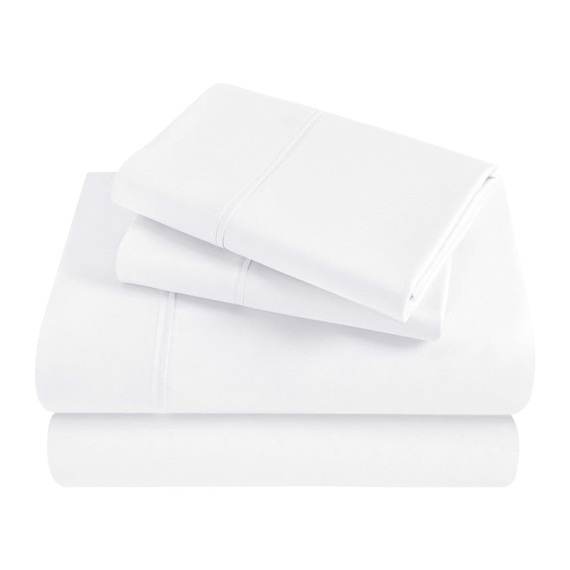 Superior Solid 300 Thread Count Egyptian Cotton Sateen Sheet Set 4-Piece