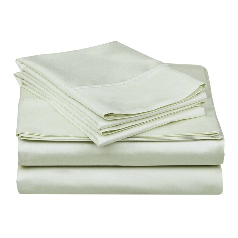 Superior Solid 300 Thread Count Egyptian Cotton Sateen 4-Piece Sheet Set
