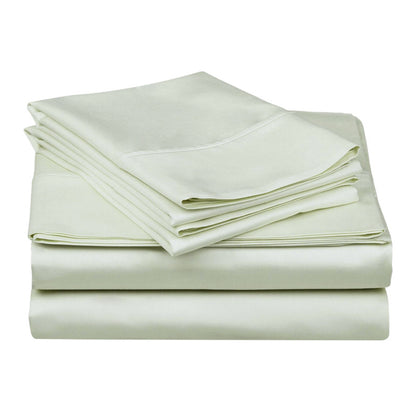 Superior Solid 300 Thread Count Egyptian Cotton Sateen 4-Piece Sheet Set