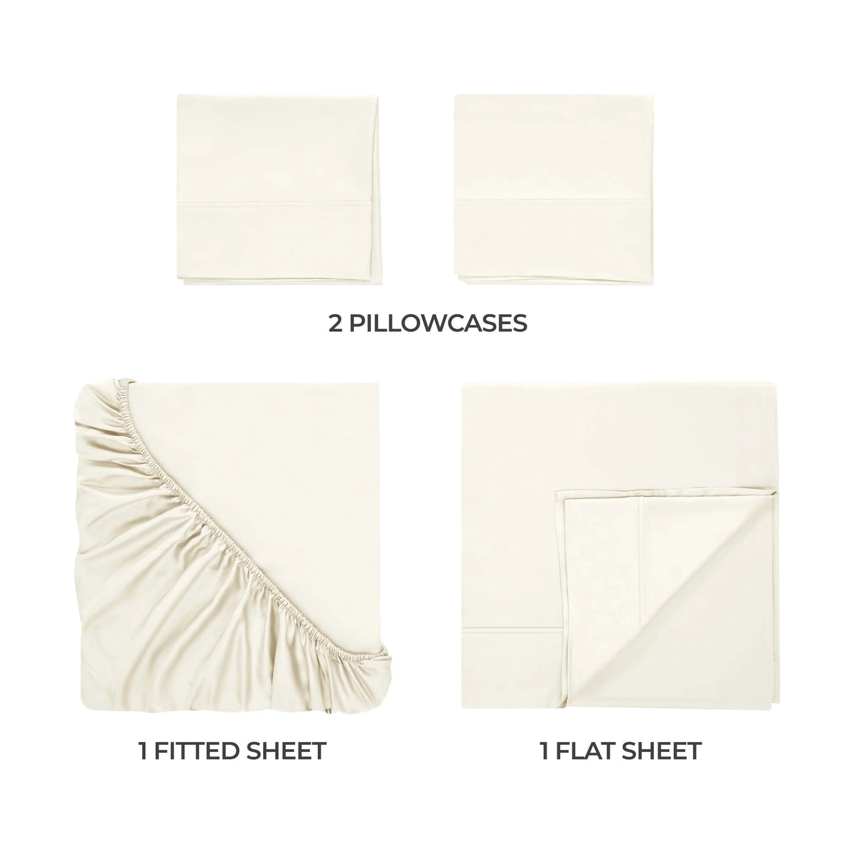 Superior Solid 300 Thread Count Egyptian Cotton Sateen 4-Piece Sheet Set