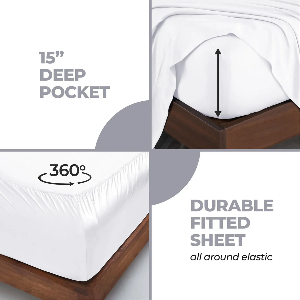 Superior Rayon From Bamboo 300 Thread Count Solid Deep Pocket 4-Piece Sheet Set