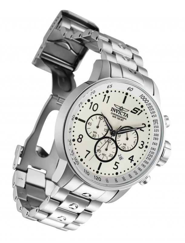 Invicta Men's 48mm S1 Rally Quartz Chronograph Silvertone Bracelet Watch