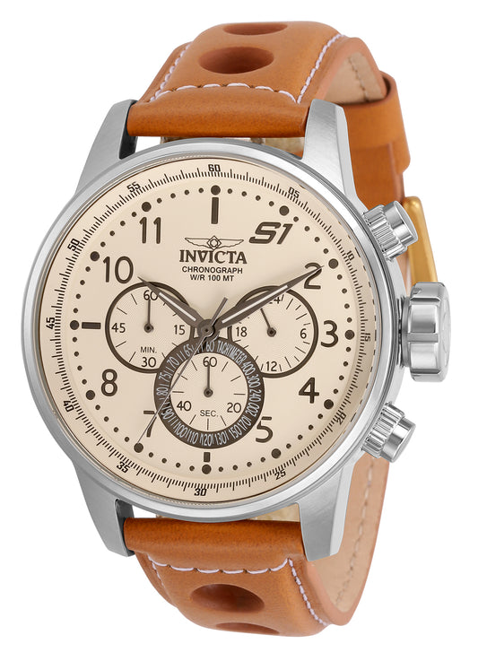 Invicta Men's 46mm S1 Rally Quartz Chronograph Cognac Leather Strap Watch