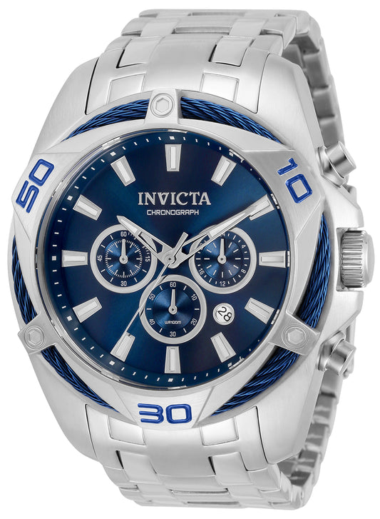 Invicta Men's 50mm Bolt Quartz Chronograph Triangle Cable Bezel Bracelet Watch