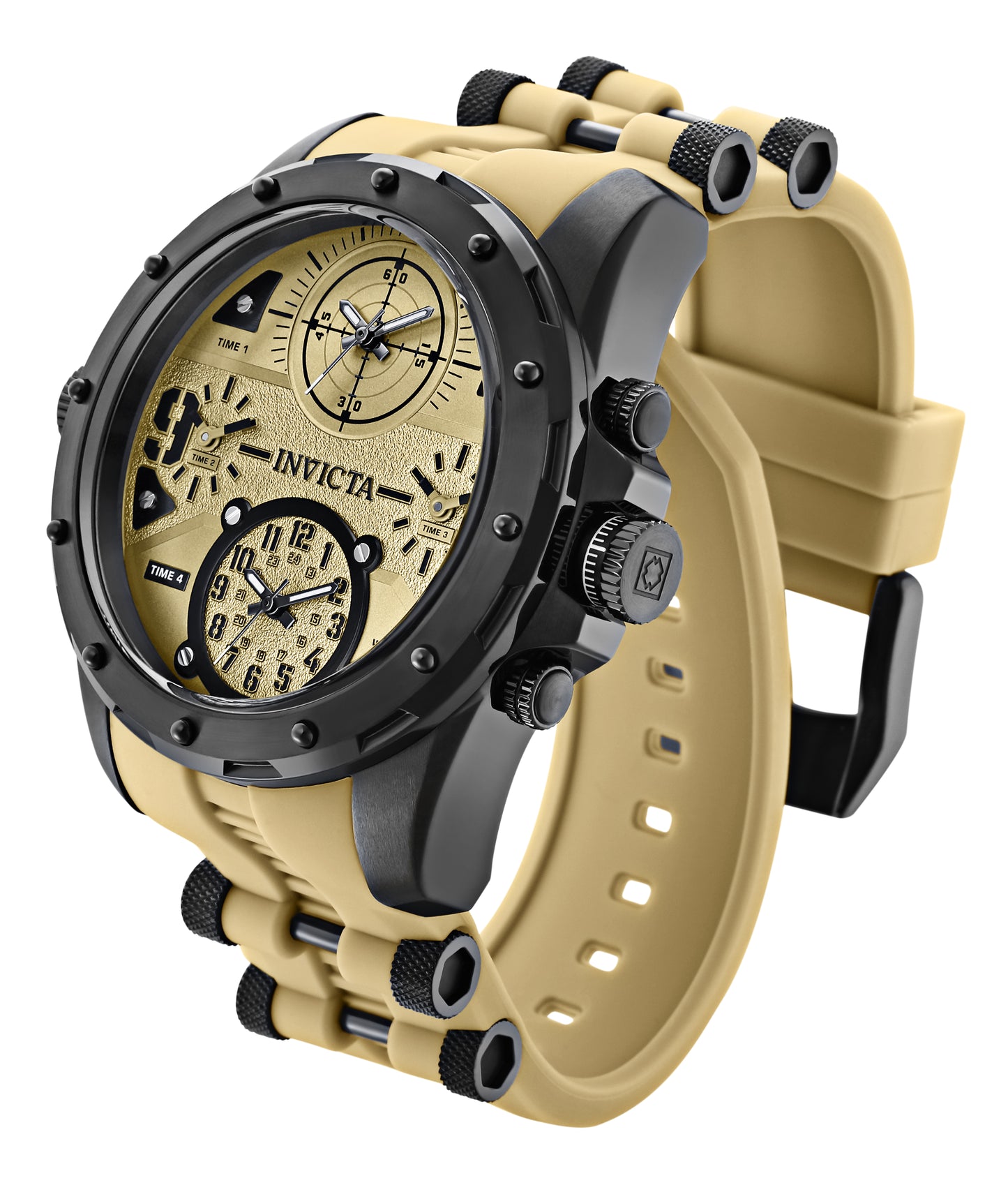 Invicta Men's 50mm Coalition Forces Quartz Multi-Time Silicone Strap Watch