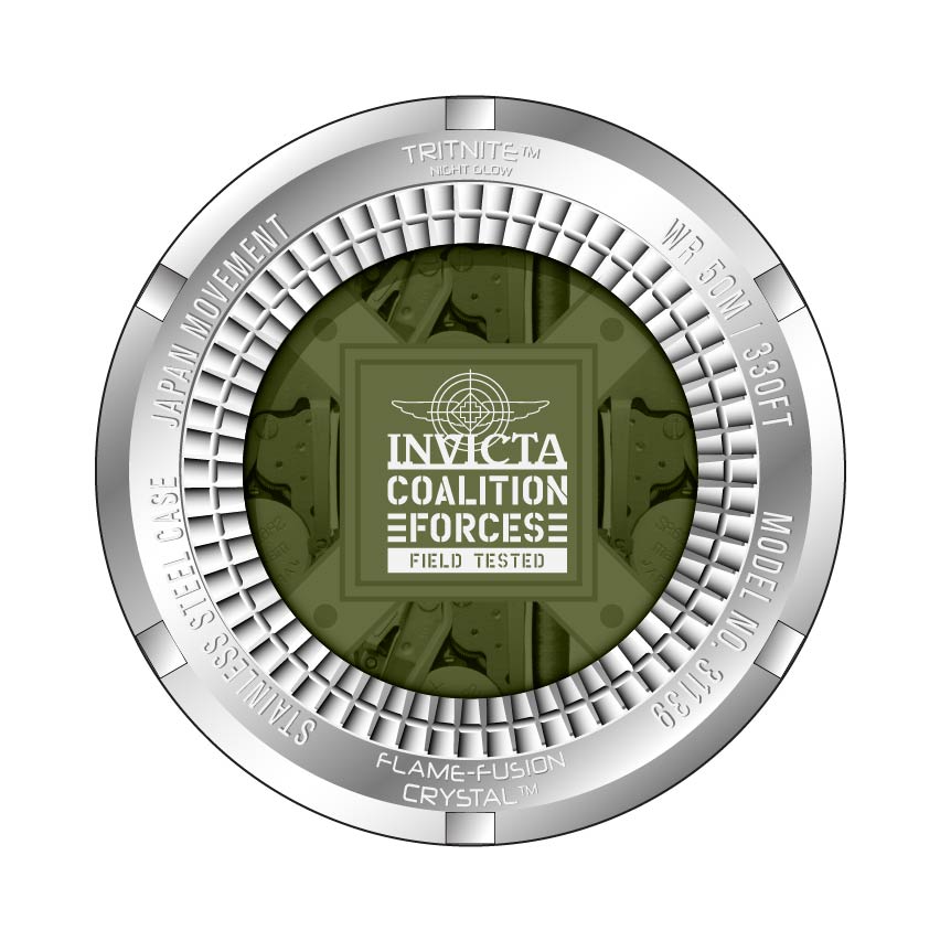 Invicta Men's 50mm Coalition Forces Quartz Multi-Time Silicone Strap Watch