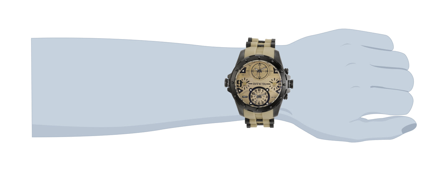 Invicta Men's 50mm Coalition Forces Quartz Multi-Time Silicone Strap Watch