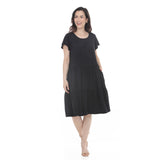 White Mark Women’s Flutter Sleeve Ruffle Tiered Dress