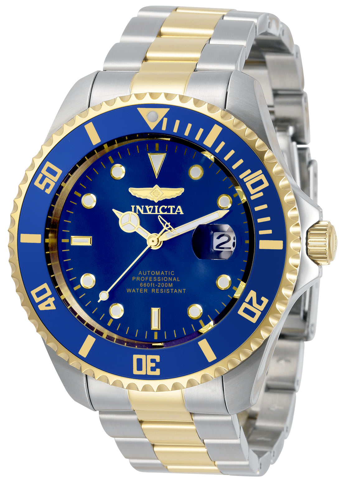 Invicta Men's 47mm Pro Diver Automatic Date Two-Tone Bracelet Watch