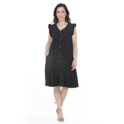 White Mark Women's Women’s Button Front Tiered Swing Dress