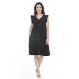 White Mark Women's Women’s Button Front Tiered Swing Dress