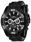 Invicta Men's 50mm Pro Diver Scuba Quartz Chronograph Blackout Dial & Case Silicone Strap Watch