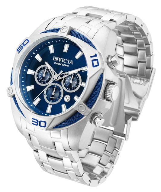 Invicta Men's 50mm Bolt Quartz Chronograph Triangle Cable Bezel Bracelet Watch