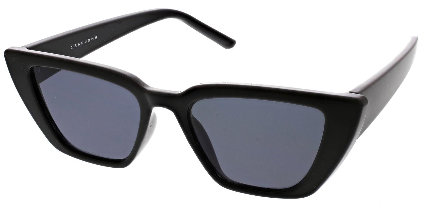 Sean John Sharp Cat Eye Black Sunglasses