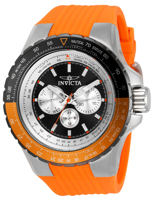 Invicta Men's 50mm Aviator Quartz Chronograph Orange Strap Watch