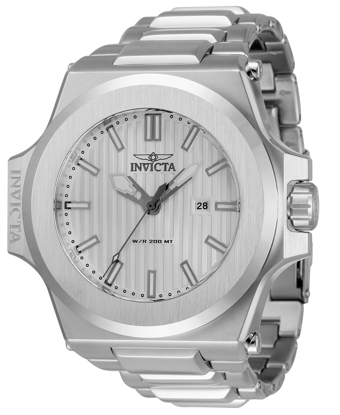 Invicta Men's 58mm Akula Quartz Striped Dial Silvertone Bracelet Watch