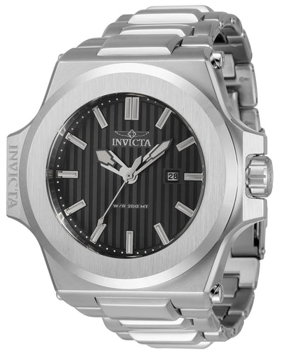 Invicta Men's 58mm Akula Quartz Striped Dial Silvertone Bracelet Watch