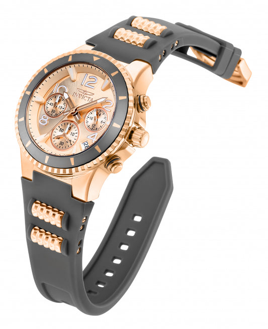 Invicta Women's 39mm BLU Quartz Chronograph Black Silicone Strap Watch