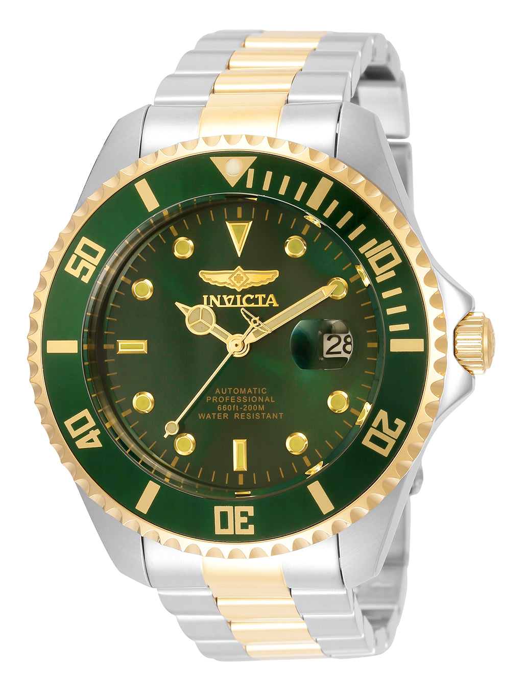 Invicta Men's 47mm Pro Diver Automatic Date Green Dial Bracelet Watch