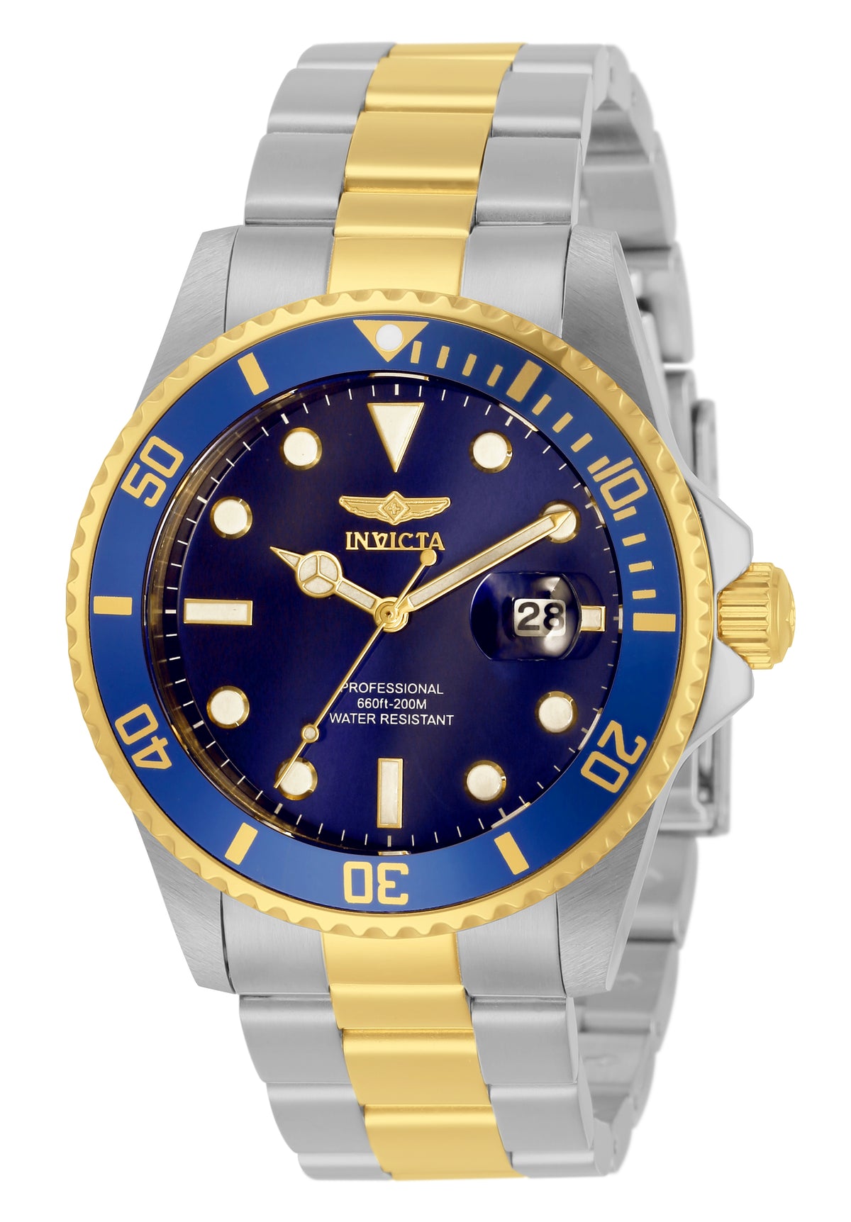 Invicta Men's 42mm Pro Diver Quartz Date Blue Dial Bracelet Watch