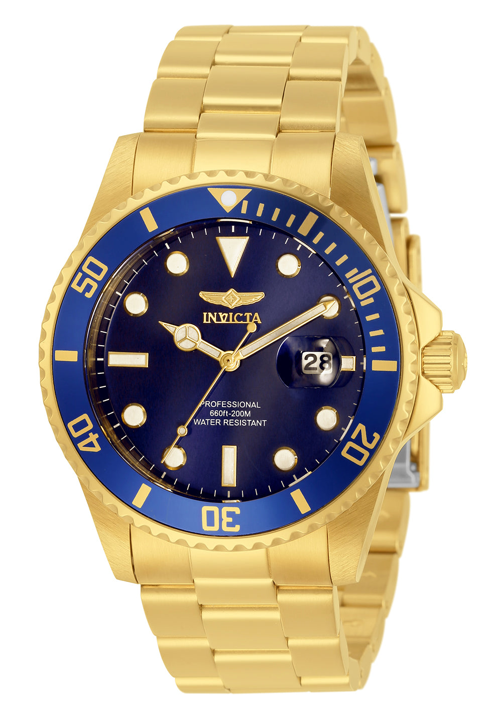 Invicta Men's 42mm Pro Diver Quartz Date Blue Dial Bracelet Watch