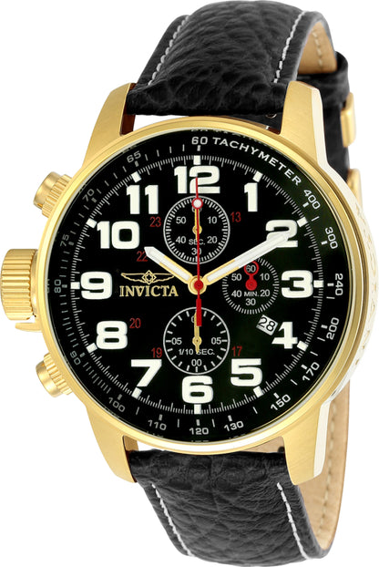 Invicta Men's 46mm I-Force Quartz Chronograph Embossed Leather Strap Watch
