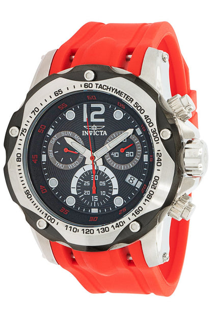Invicta Men's 51mm Speedway Quartz Chronograph Blackout Color Silicone Strap Watch