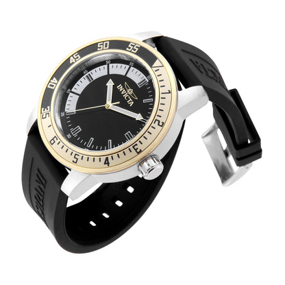 Invicta Men's 45mm Specialty Quartz Two-Tone Bezel Black Silicone Strap Watch