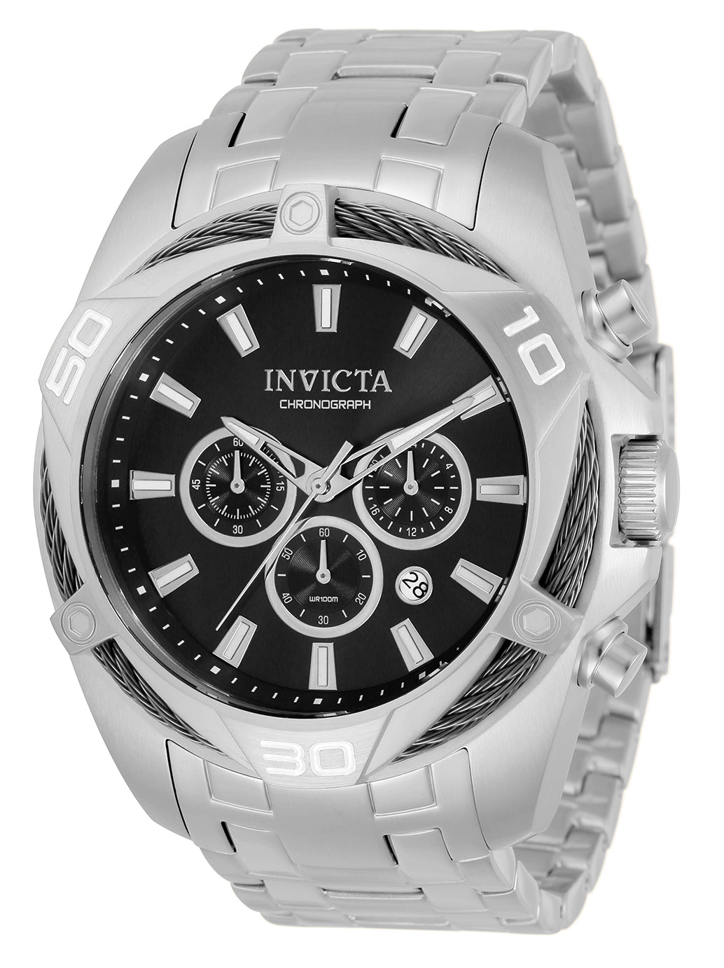Invicta Men's 50mm Bolt Quartz Chronograph Cable Bezel Sunray Dial