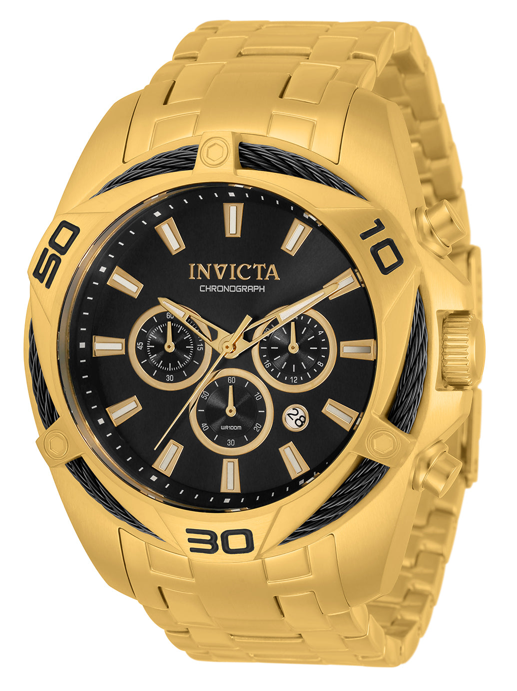 Invicta Men's 50mm Bolt Quartz Chronograph Cable Bezel Sunray Dial